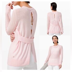 Lululemon Sincerely Yours SweaterPink Glow size 8-10 EUC